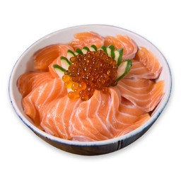 ข้าวหน้าปลาแซลมอนไส่ใข่แซลมอน