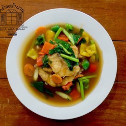 ราดหน้าปลากระพงเต้าซี่