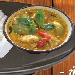 ข้าวแกงเขียวหวานไก่ (กล่องฟูดเกรด เข้าไมโครเวฟได้)