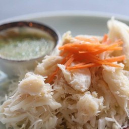 Crab with Thai seafood sauce combination with Japanese wasabi style