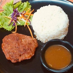 ข้าวหน้าสเต็กหมูบด