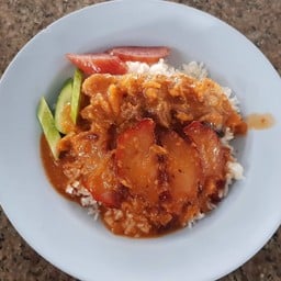 ข้าวหมูแดง+หมูกรอบ