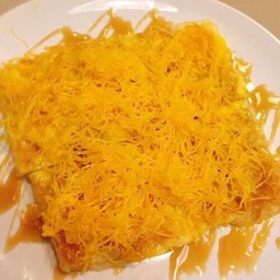 โรตีกล้วย+นม+ฝอยทอง