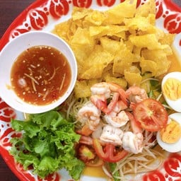 ตำถาดไทยกุ้งลวก