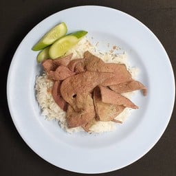 ข้าวราดตับผัดกระเทียม