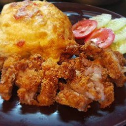 (อาหารตามสั่ง,ส้มตำ,ยำ) ข้าวไก่กรอบ ราษฎร์บูรณะ