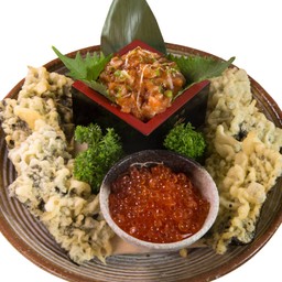 ปลาแซลมอนสับคลุกซอสญี่ปุ่น