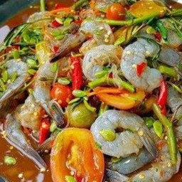 ตำกุ้งสด