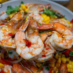 ตำหมึกกุ้งสุกข้าวโพด