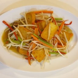 เต้าหู้ผัดถั่วงอกเจ