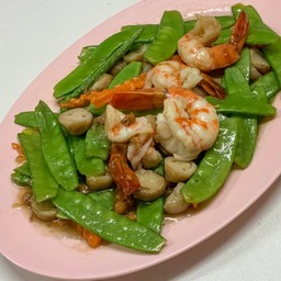 ถั่วลันเตาผัดกุ้ง