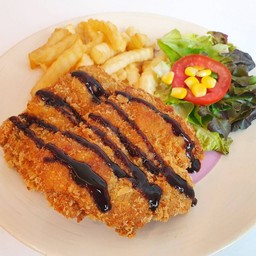 ไก่ทอดเทอริยากิ (ไก่ทอดเทอริยากิ2ชิ้น+เฟรนฟราย+สลัด)