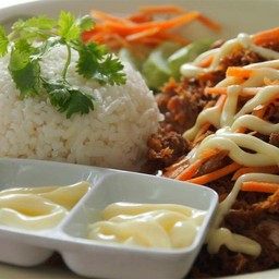 ข้าวไก่กรอบมายองเนส