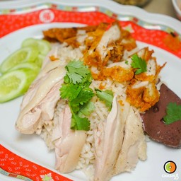 ข้าวมันไก่ต้มทอด