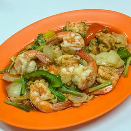 กุ้งผัดผงกระหรี่