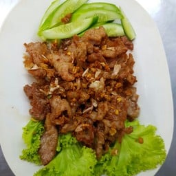หมูทอดกระเทียม (กับข้าว)