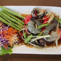 ส้มตำปู ปลาร้า กุ้งสด