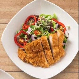 สลัดผักสะโพกไก่ทอด