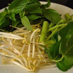 ผักบุ้ง+ถั่วงอก(ลวก)