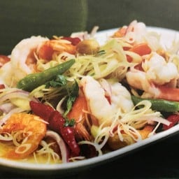 ยำตะไคร้กุ้งสด 凉拌柠檬草虾