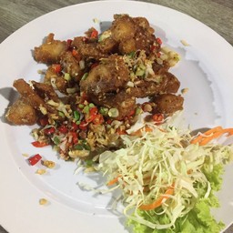 หมูชามชั้นผัดพริกเกลือ