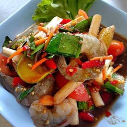 ตำไหลบัวกุ้งสด