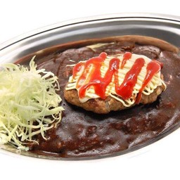 ข้าวแกงกะหรี่ชีสแฮมเบอร์เกอร์