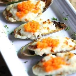 หอยแมลงพู่นิวซีแลนด์อบชีส