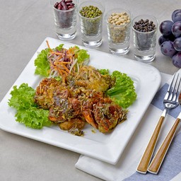 ปูทะเลนิ่มทอดกระเทียม