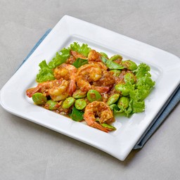 กุ้งผัดสะตอกะปิ