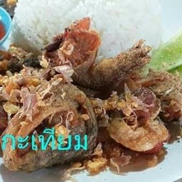 กบทอดกระเทียม (ราดข้าว)