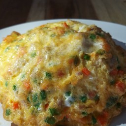 ข้าวไข่เจียวหมูสับ + น้ำเก๊กฮวย