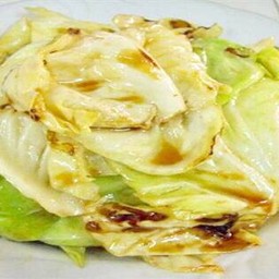 ผัดกะหล่ำปลีเต้าหู้เจ