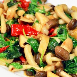 เพราเห็ดรวมเต้าหู้เจกับข้าว