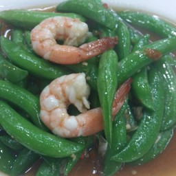 ถั่วลันเตาหวานผัดกุ้ง