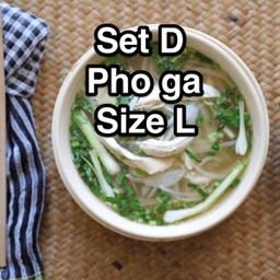 Set DL- Pho Ga (Lon) / เซ็ทเฝอไก่  ชามใหญ่ L