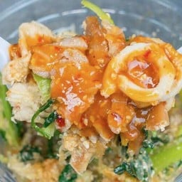 สุกี้ ใข่เจียวทรงเครื่อง ข้าวต้ม