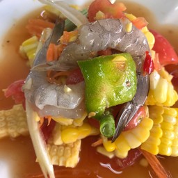 ตำข้าวโพดกุ้งสด