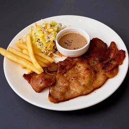 พอร์คช็อพคุโรบูตะพริกไทยดำ