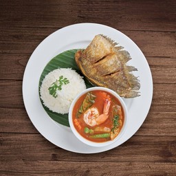ข้าว+แกงส้ม+ปลาสลิด