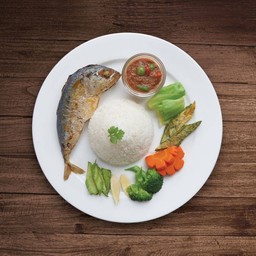 ข้าว+น้ำพริกกะปิ+ปลาทู +ซุป