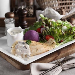 สเต็กปลาบาซาซอสเห็ด