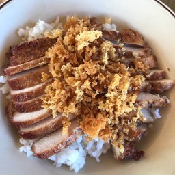 ข้าวหมูทอด(เนื้อล้วน)+ไก่ทอด