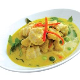 แกงเขียวหวานลูกชิ้นปลากราย