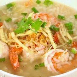 ข้าว( ต้ม)กุ้ง+หมูสับก้อน