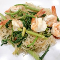 ผัดหมี่กระเฉดกุ้ง