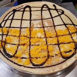 เครปวนิลาฝอยทอง+ซอสช็อคโกแลต (Original vanilla crepe + Foi Thong +Chocolate Sauce)