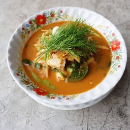 ต้มวุ้นเส้นแจ่วปลาร้าอกไก่