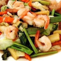 ผัดผักรวมกุ้ง