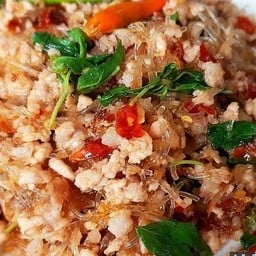กะเพราวุ้นเส้นหมูสับ
